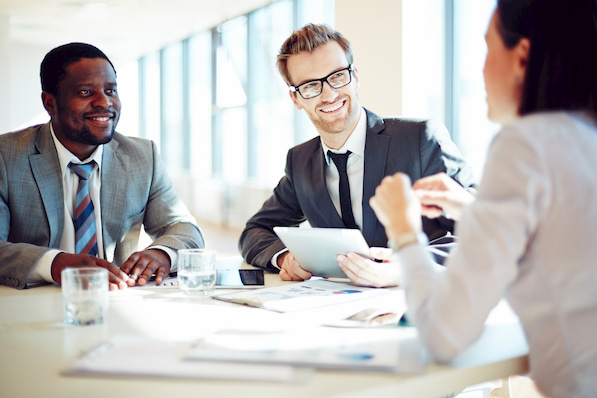 business partners attend a meeting in San Diego